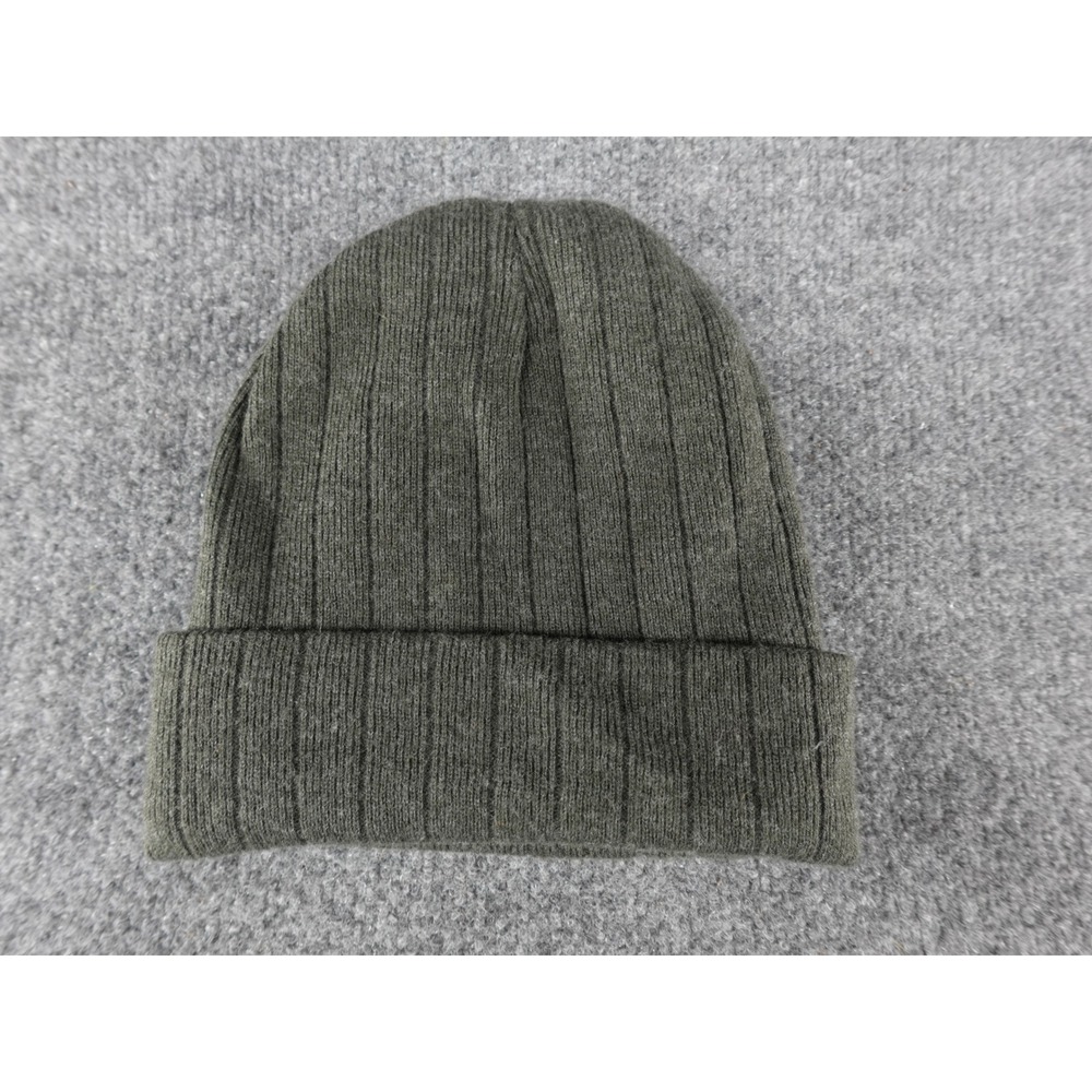 3M Thinsulate Beanie Mens One Size Olive Green Ribbed Knit Insulated Cuffed Hat
